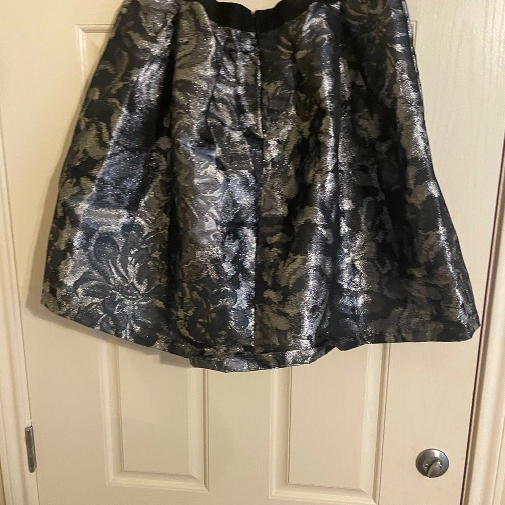 Ashley Stewart metallic skater skirt with elastic waist and hidden zipper - Picture 2 of 4